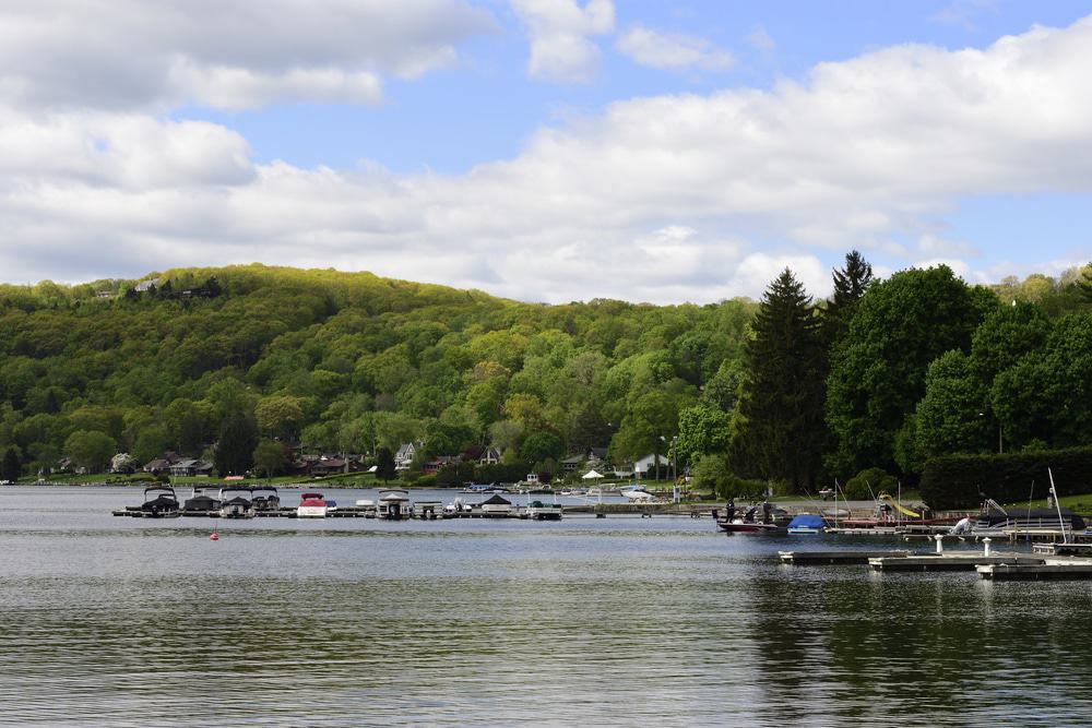 Candlewood Town Park on Candlewood Lake's southern shore, a haven for picnics, boating, and scenic beauty.