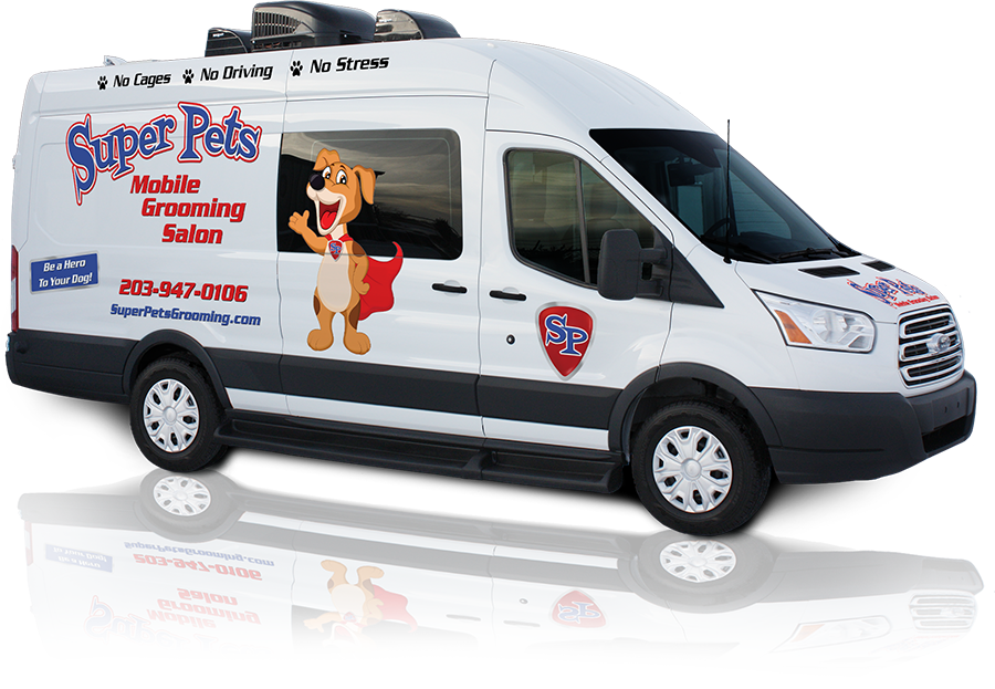 Experience at-home convenience with Super Pets Mobile Grooming's fully equipped van.